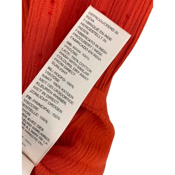 Fat Face Blouse Top Orange Boho Prairie Swiss Dot Size 6 - Picture 11 of 11